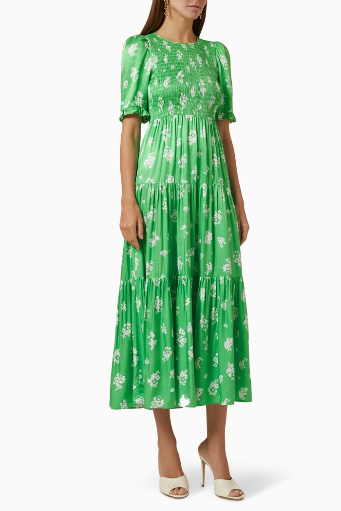 

Gracie Midi Dress in EcoVero Viscose, Green