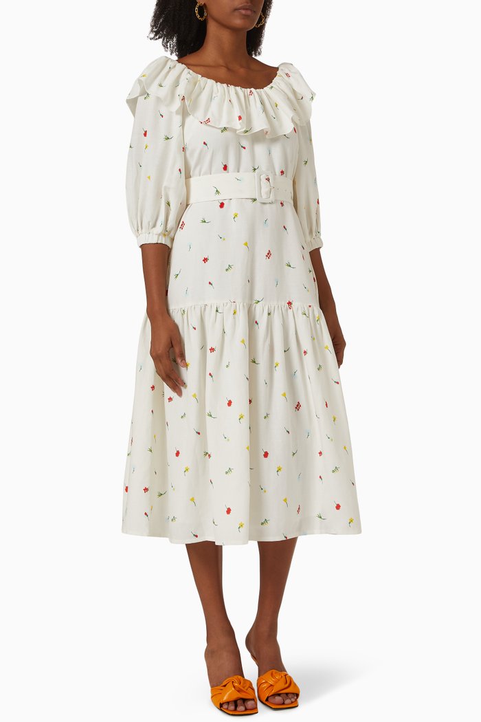

Imelda Midi Dress in Tencel, White