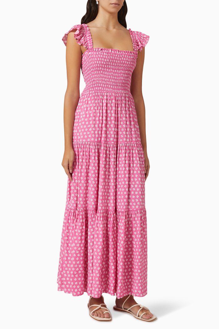 

Aisha Maxi Dress in EcoVero Viscose, Pink
