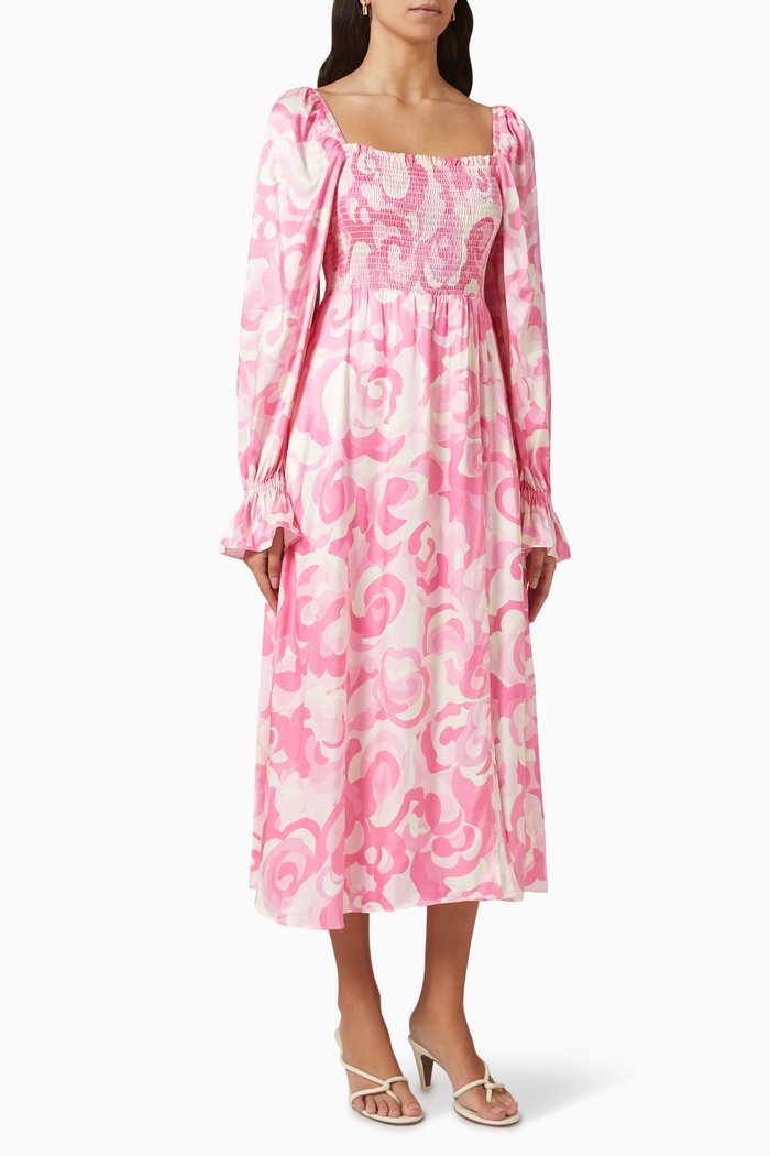 

Jolene Midi Dress in EcoVero Viscose, Pink