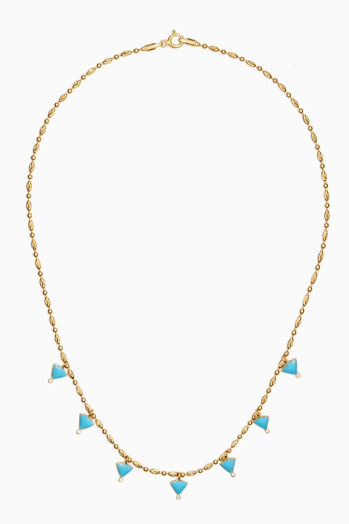 

Hello Sunny Necklace in 24kt Gold-plated Sterling Silver, Blue