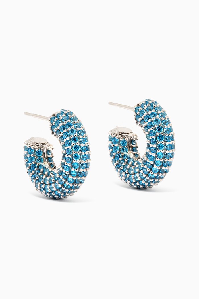 

Hug Me Hoop Earrings in 24kt Gold-plated Sterling Silver, Blue