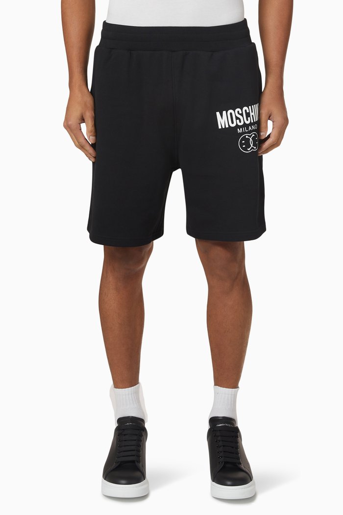

Double Smile Logo Shorts in Cotton, Black