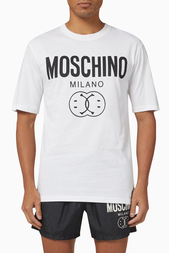 

Double Smile Logo T-shirt in Cotton Jersey, White