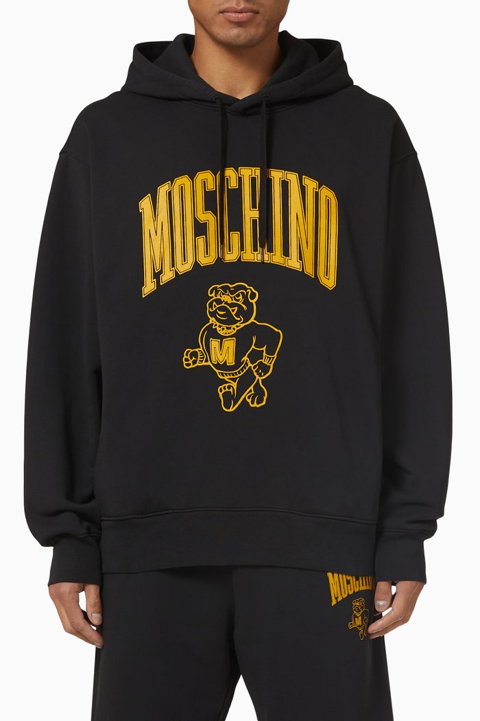 

Varsity Hoodie in Cotton, Black