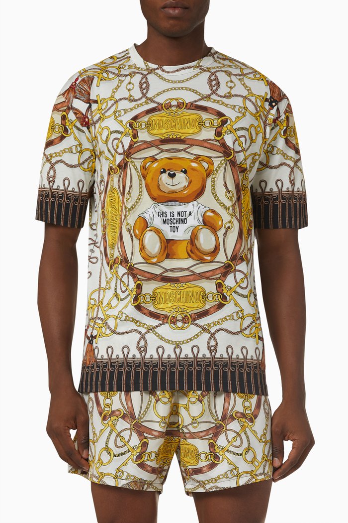 

Teddy Scarf Print T-shirt in Cotton, Multicolour