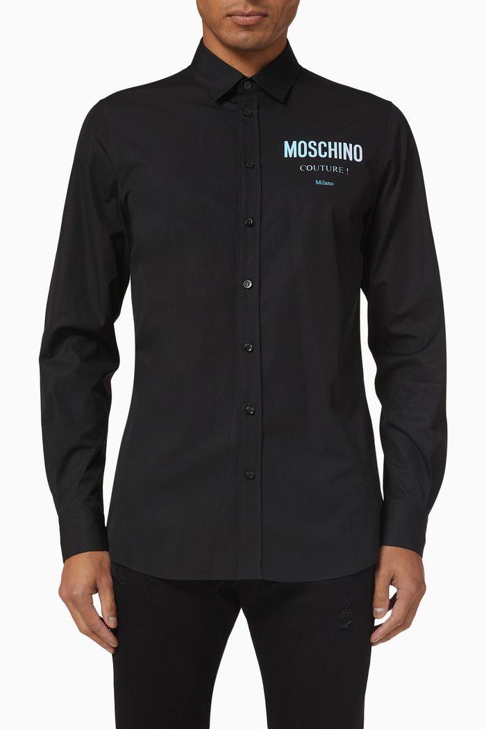 Hologram Logo Shirt in Cotton, Black