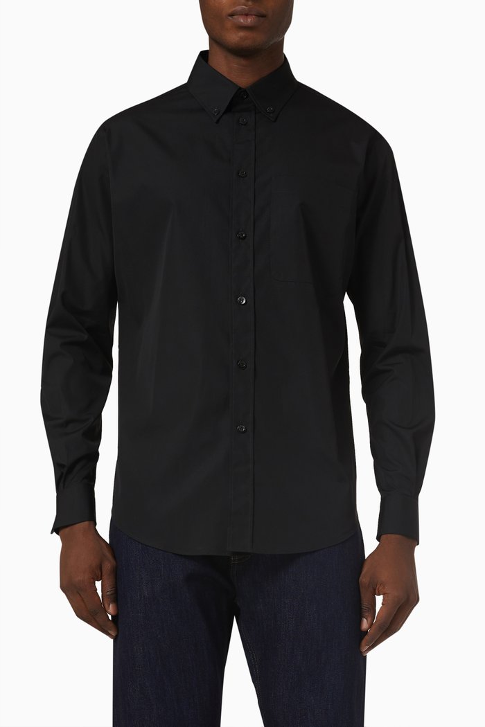 

Vinyl Logo Shirt in Silk, Black