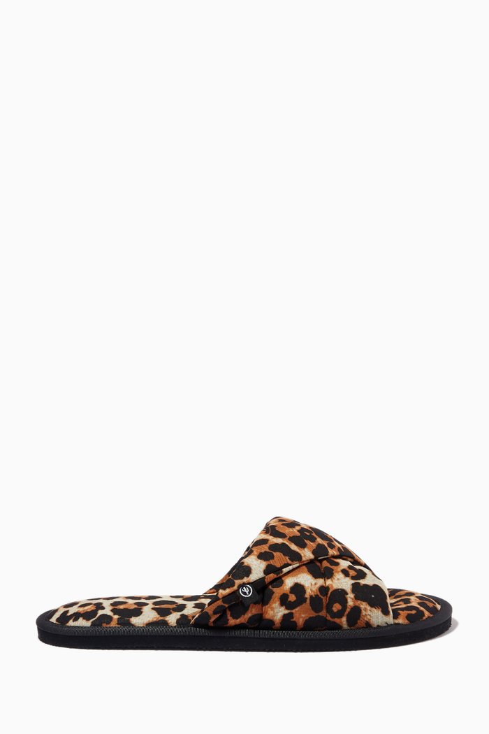 

Vegas Leopard Slides in Cotton, Brown