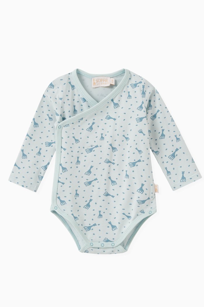 

Printed Bodysuit in Cotton, Blue
