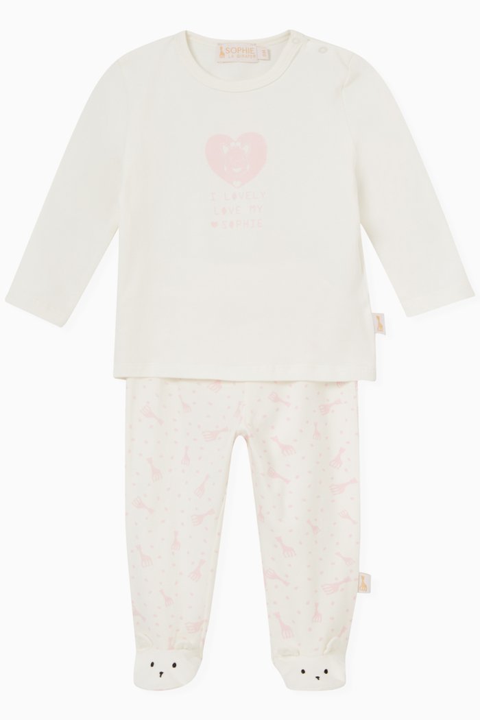

Logo Print T-shirt & Joggers Set, White