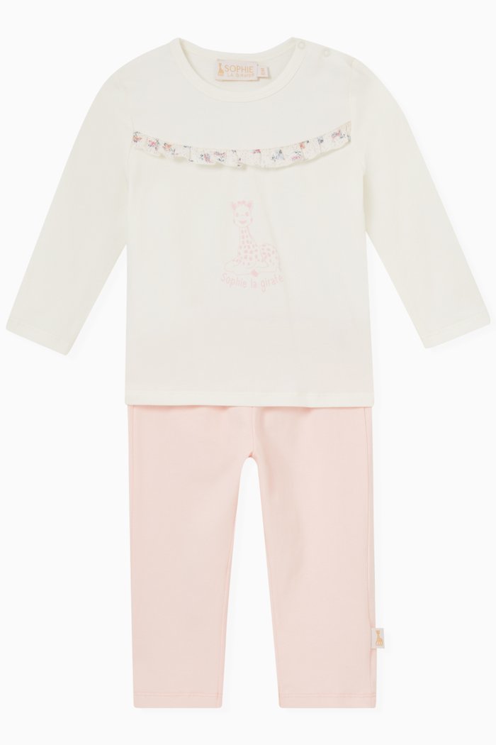 

Ruffle T-shirt & Pants Set, White