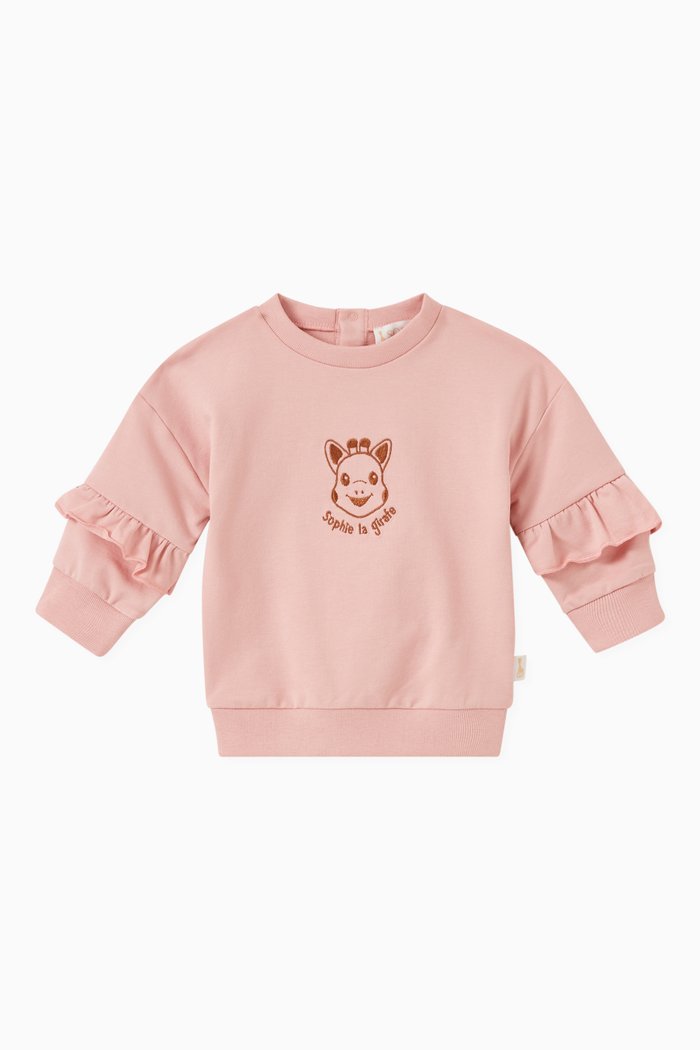 

Ruffle Sleeve Sweatshirt in Organic Cotton, Pink