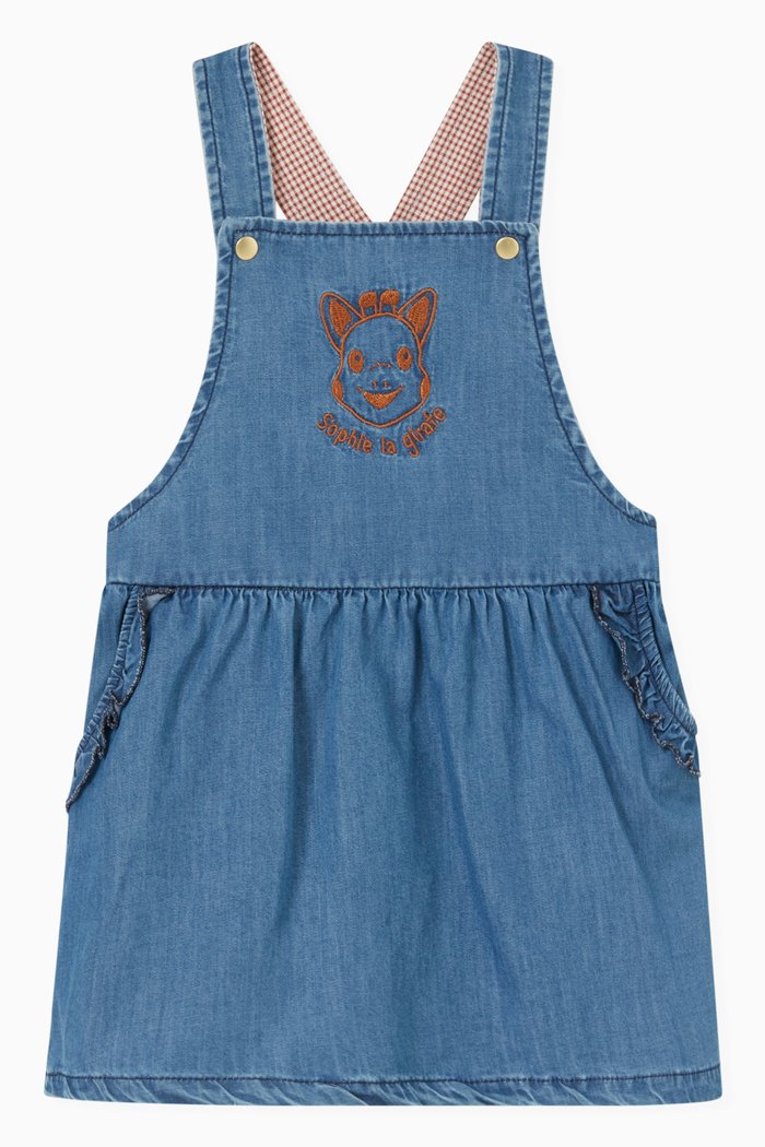 

Logo Embroidered Dress in Denim, Blue