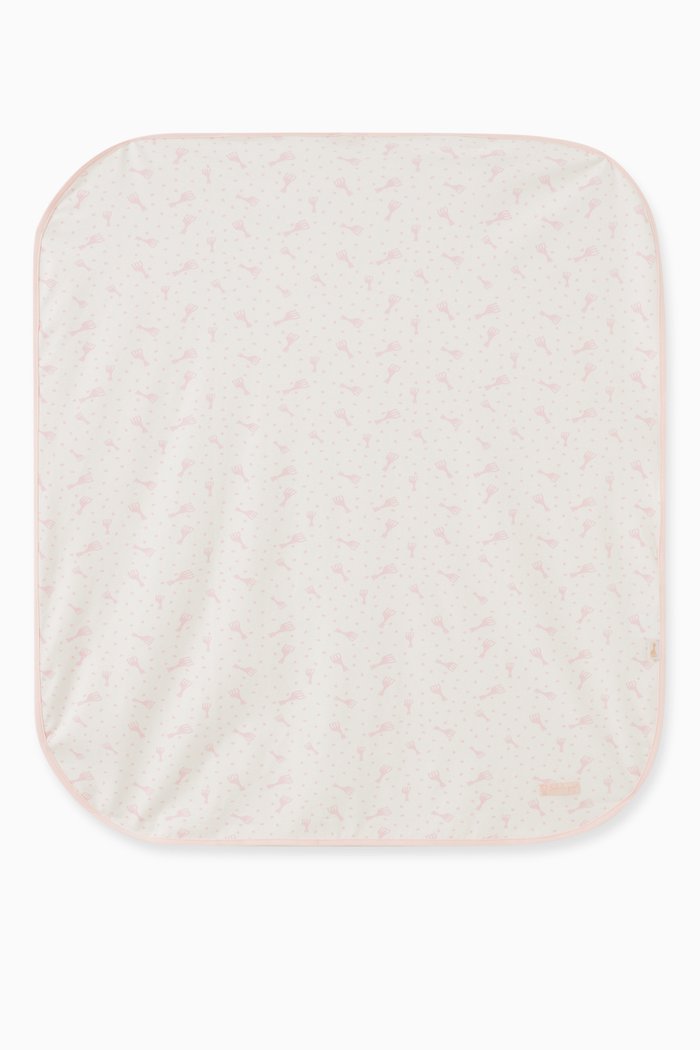 

All-over Giraffe Print Blanket in Organic Cotton, White