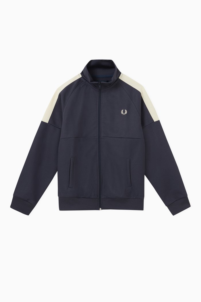 

Panelled Track Jacket in Cotton, Grey