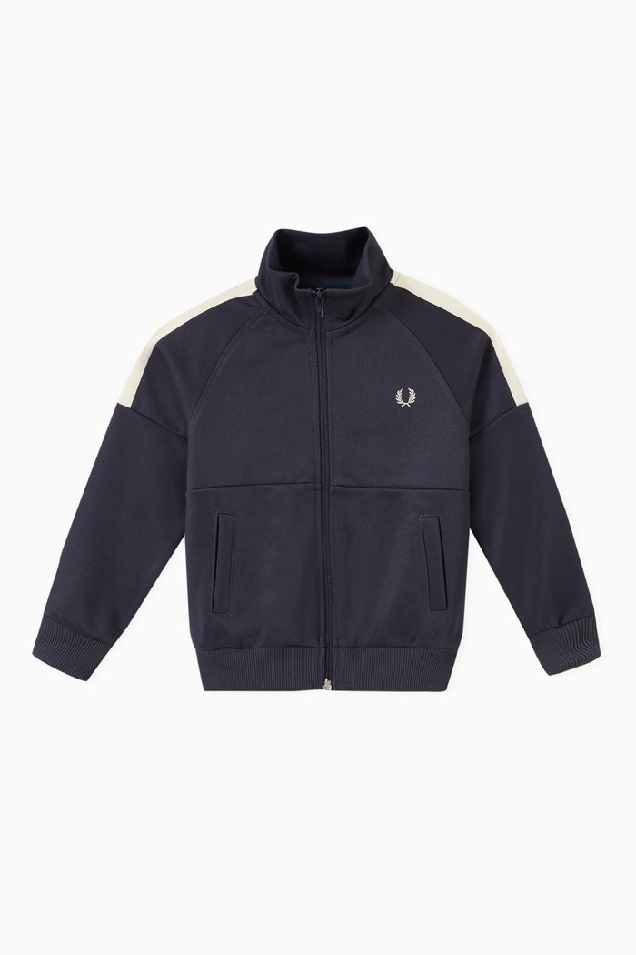 

Panelled Track Jacket in Cotton, Grey