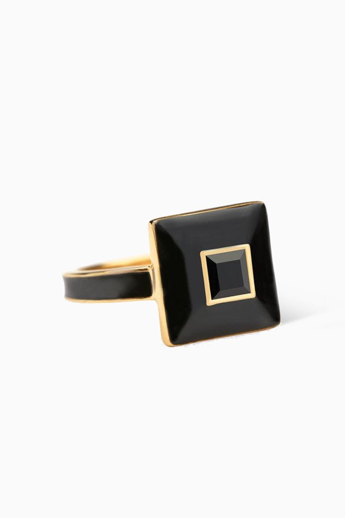 

Aura Onyx Ring in 14kt Yellow Gold Vermeil, Black