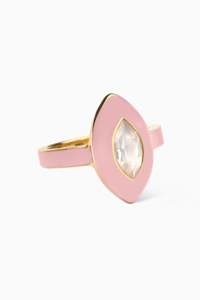 

Aura Blush Quartz Ring in 14kt Yellow Gold Vermeil, Pink