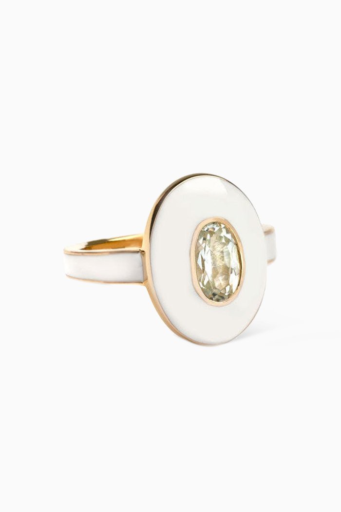 Aura Topaz Ring in 14kt Yellow Gold Vermeil, White