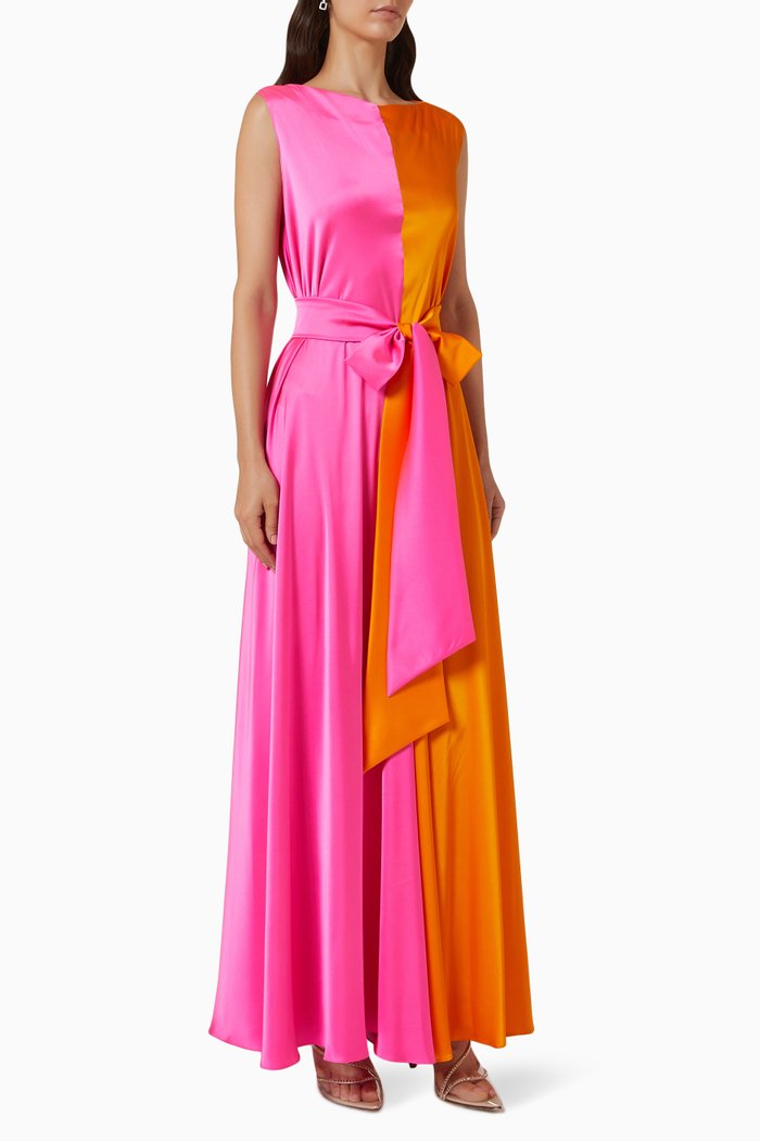 

Colour-block Wide Leg Jumpsuit in Silk, Multicolour