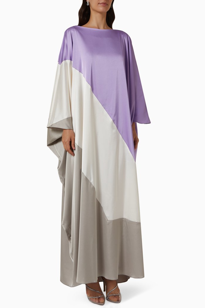 

Mariposa Colour-block Kaftan in Silk, Multicolour