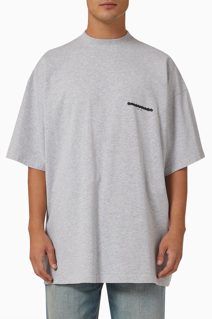 Oversized T-shirt in Cotton Jersey, Grey