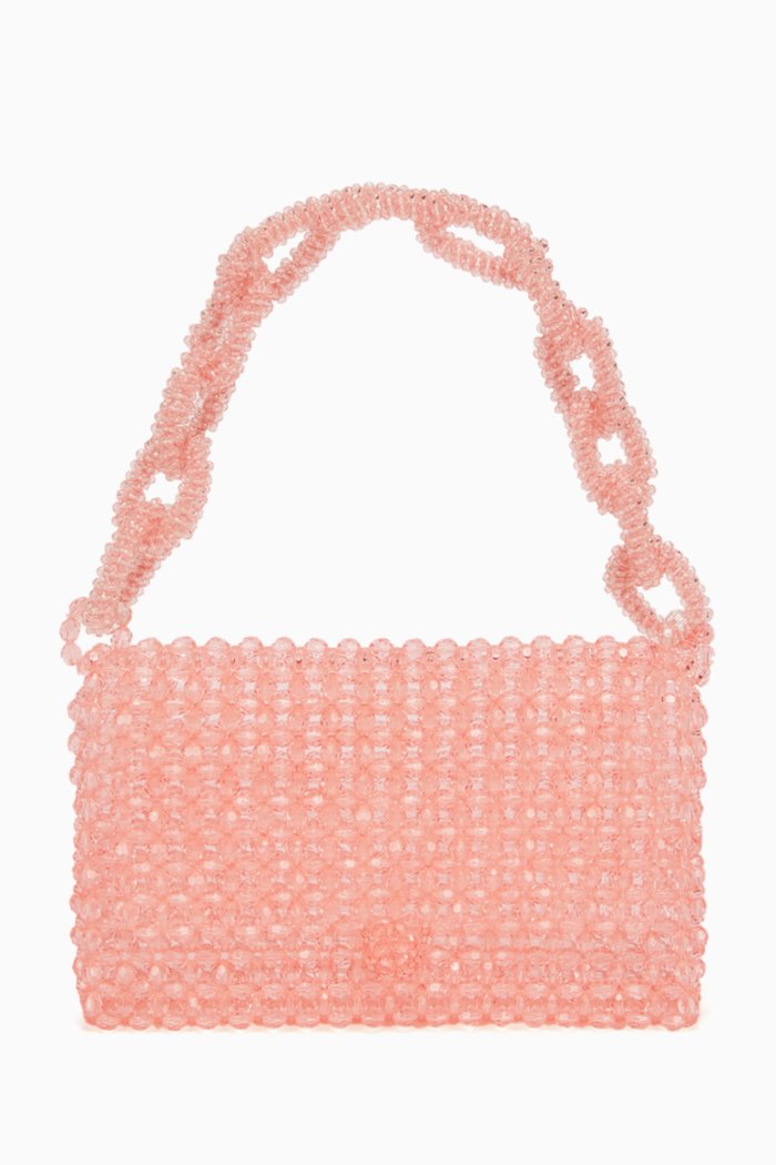 

Mini Rose Beaded Bag, Pink