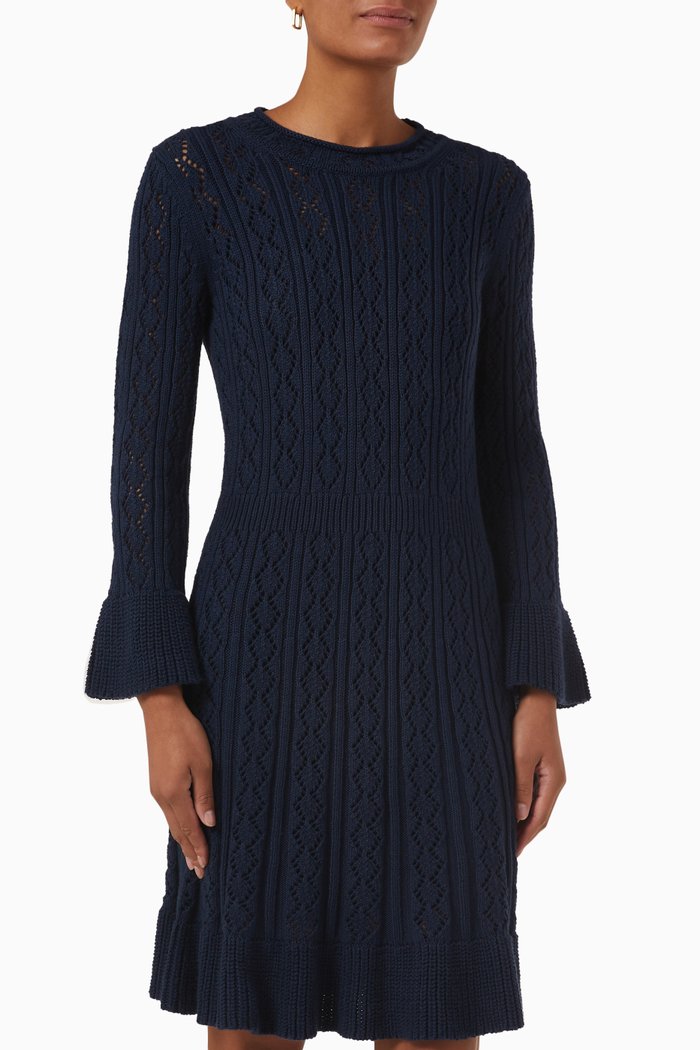 

Palata Dress in Cable Knit, Blue