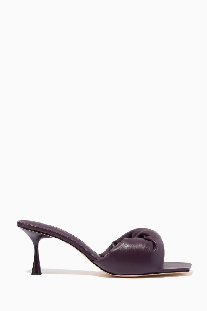 

Twist Front 70 Mules in Nappa, Purple