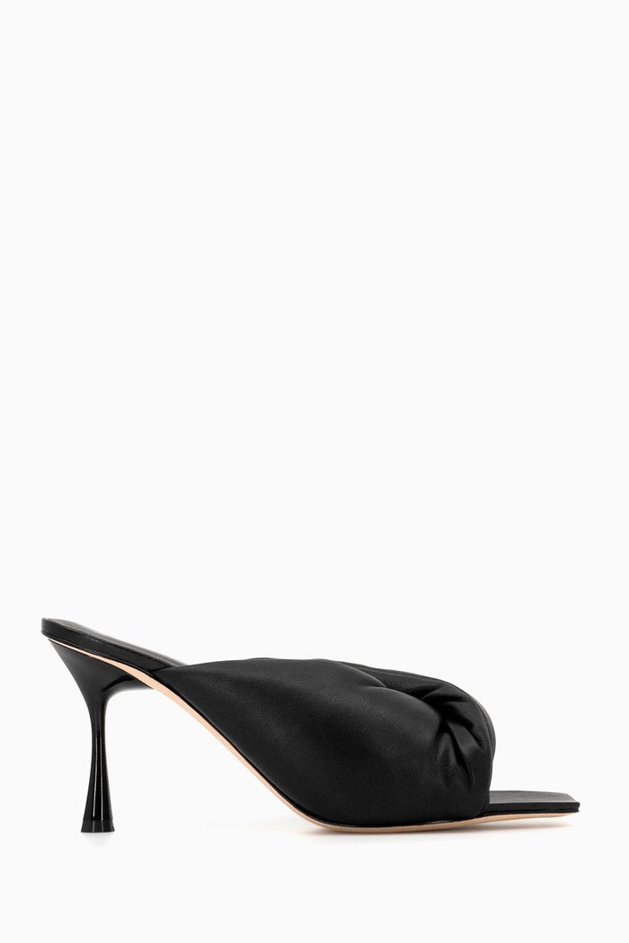 

Croissant Puffy Twist 90 Mules in Nappa, Black