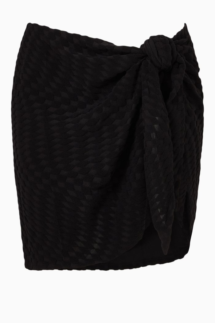 

Mini Sarong in Terry Jacquard, Black