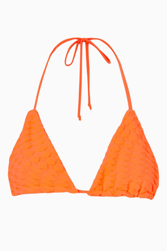 

Tiny Ties Bikini Top in Terry Jacquard, Orange