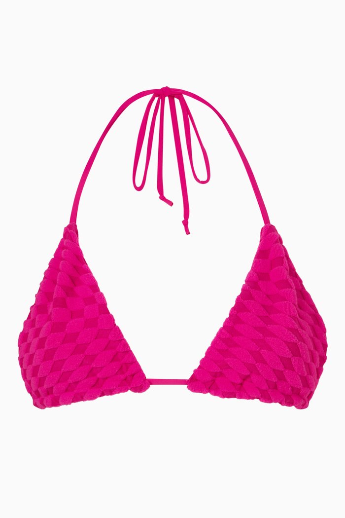 

Tiny Ties Bikini Top in Terry Jacquard, Pink