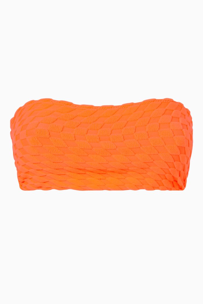 

Jacquard Better Band Bikini Top in Terry Woven Fabric, Orange