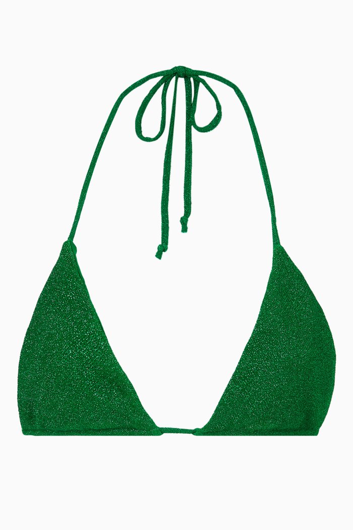 

Sparkle Tiny Ties Bikini Top, Green