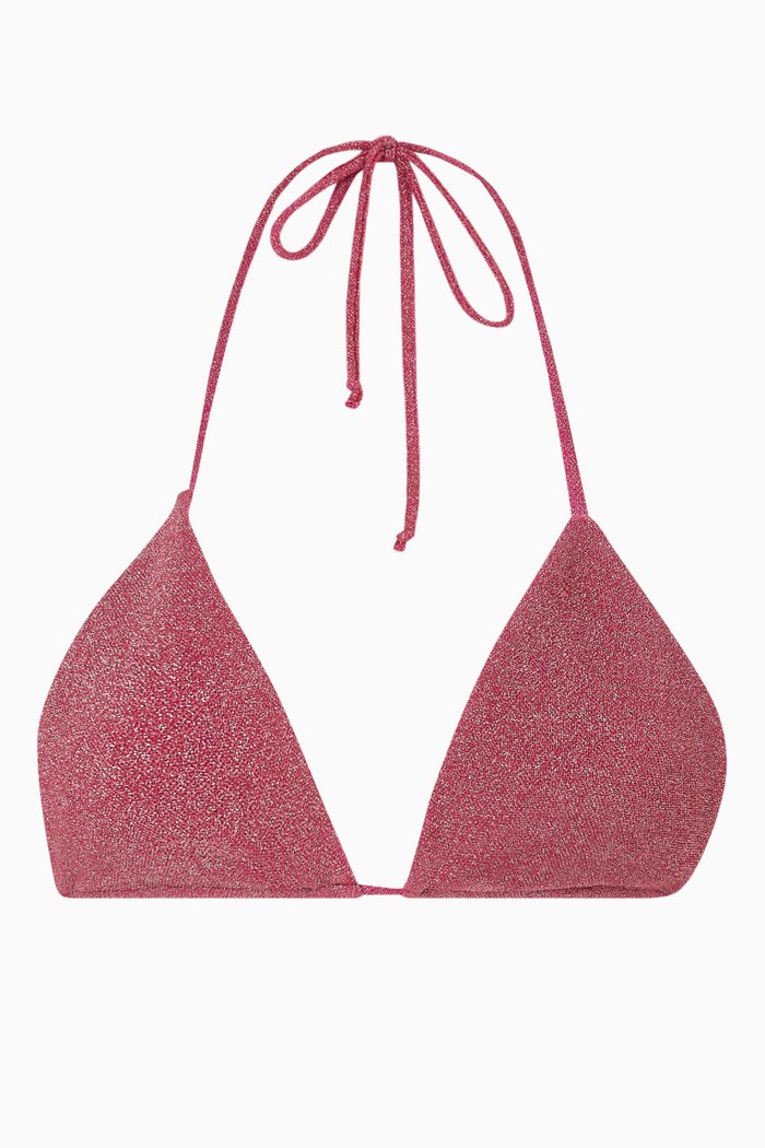 

Sparkle Tiny Ties Bikini Top, Pink