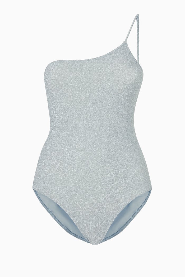 

Sparkle Hot Shoulder One-piece Swimsuit, Silver