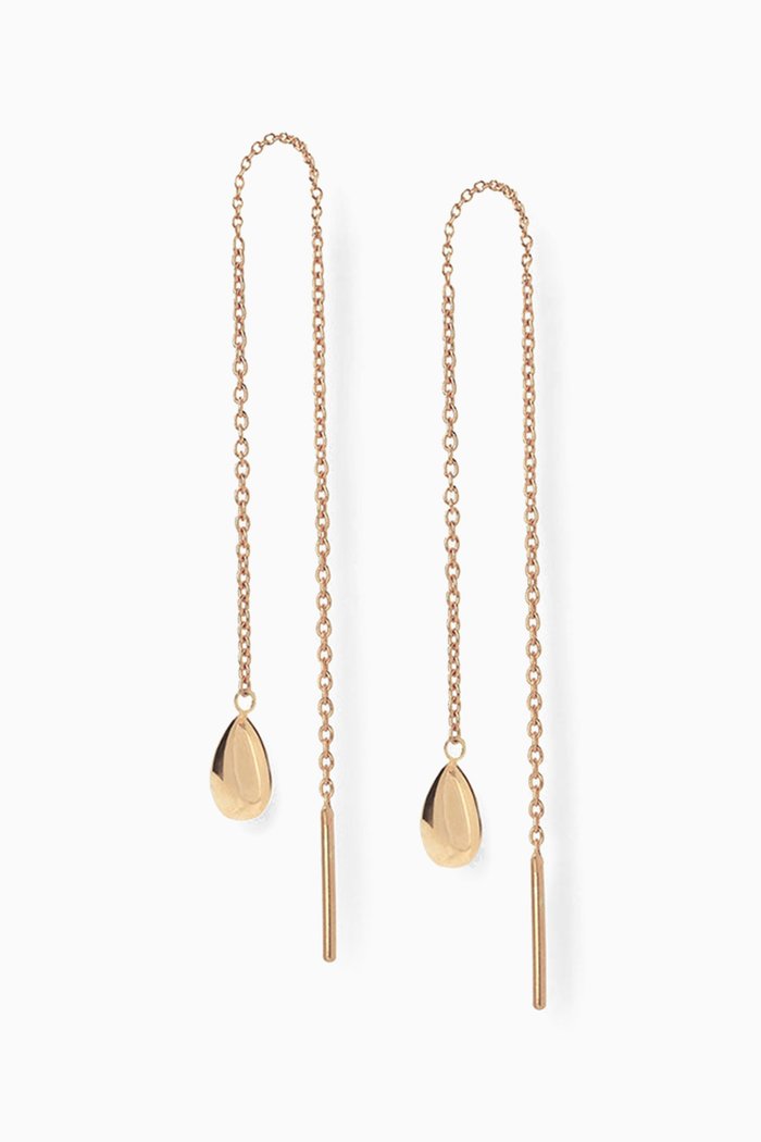 

Pear Drop Threader Earrings in 18kt Yellow Gold