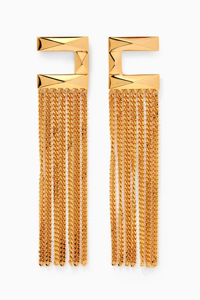 

Logo Chain Earrings, Gold