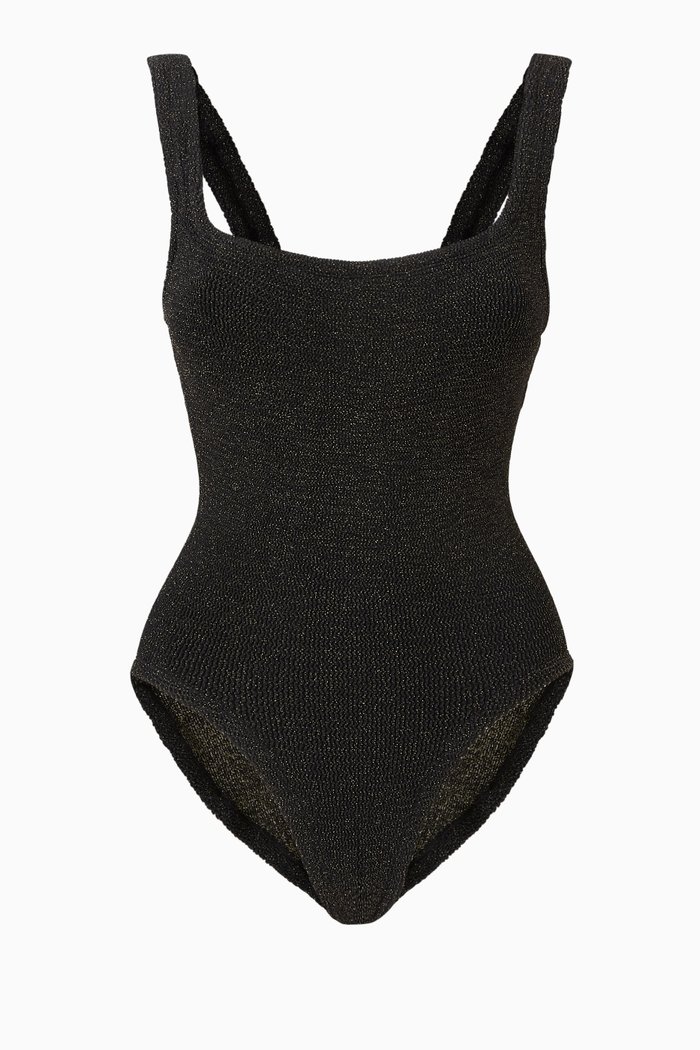 

Square Neck One-Piece Swimsuit, Black