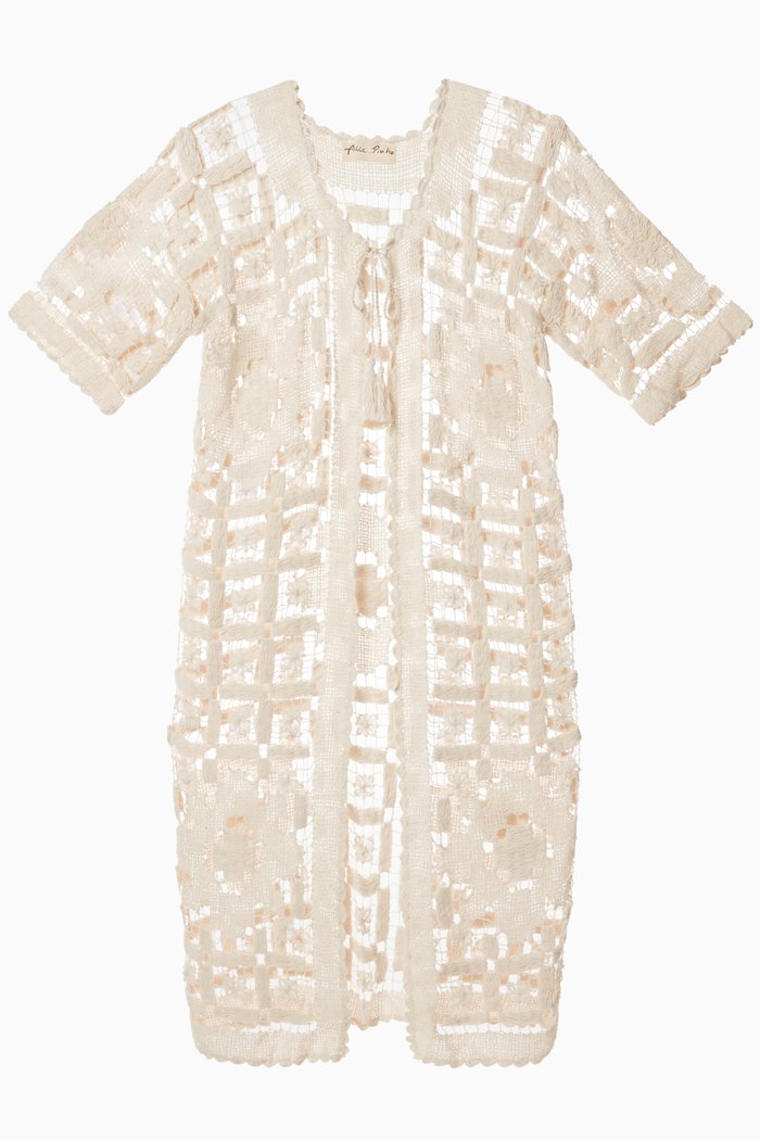 

Raw Crochet Robe in Cotton, Neutral