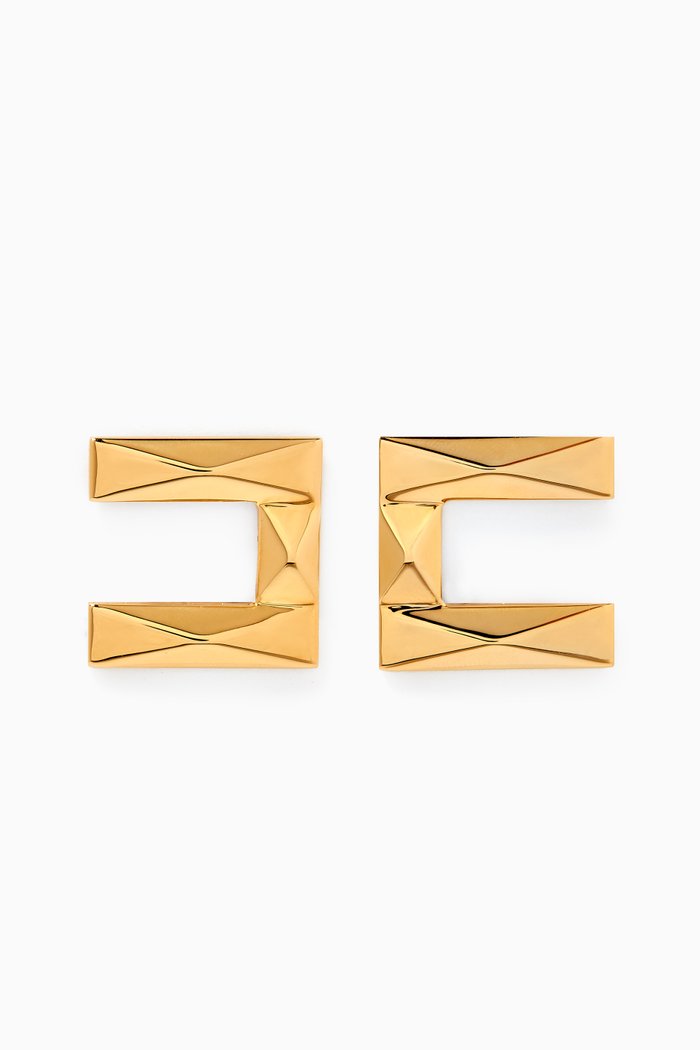 

Logo Earrings, Gold