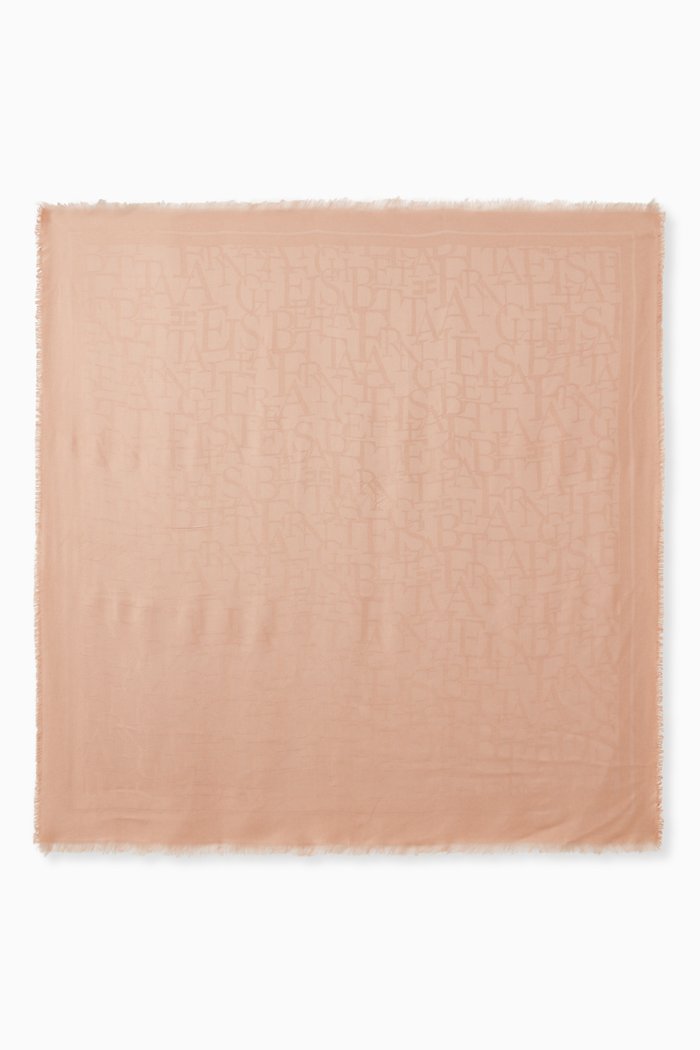 

Jacquard Letter Scarf in Pashmina, Neutral