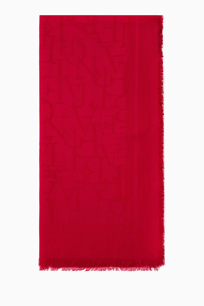

Jacquard Letter Scarf in Pashmina, Red