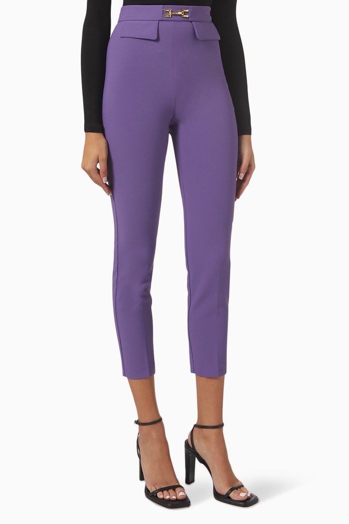 

High-waist Skinny Pants in Stretch Crêpe, Purple