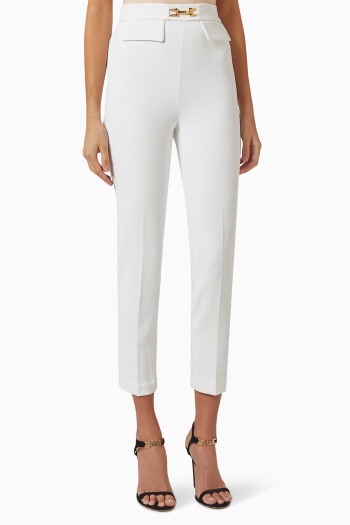 

High-waist Skinny Pants in Stretch Crêpe, White