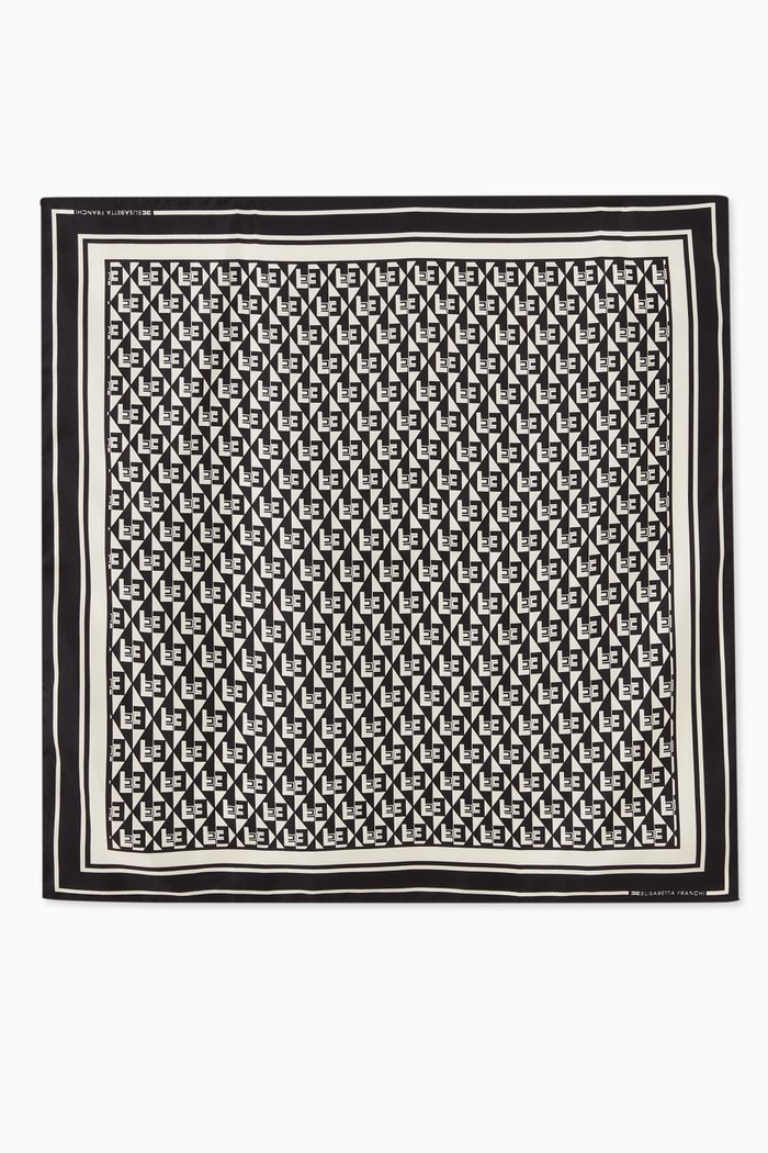 

Diamond Logo Foulard in Silk, Black
