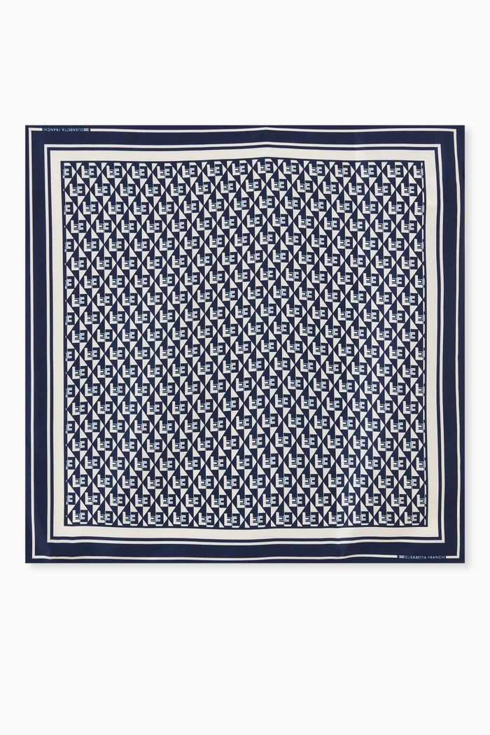

Diamond Logo Foulard in Silk, Blue