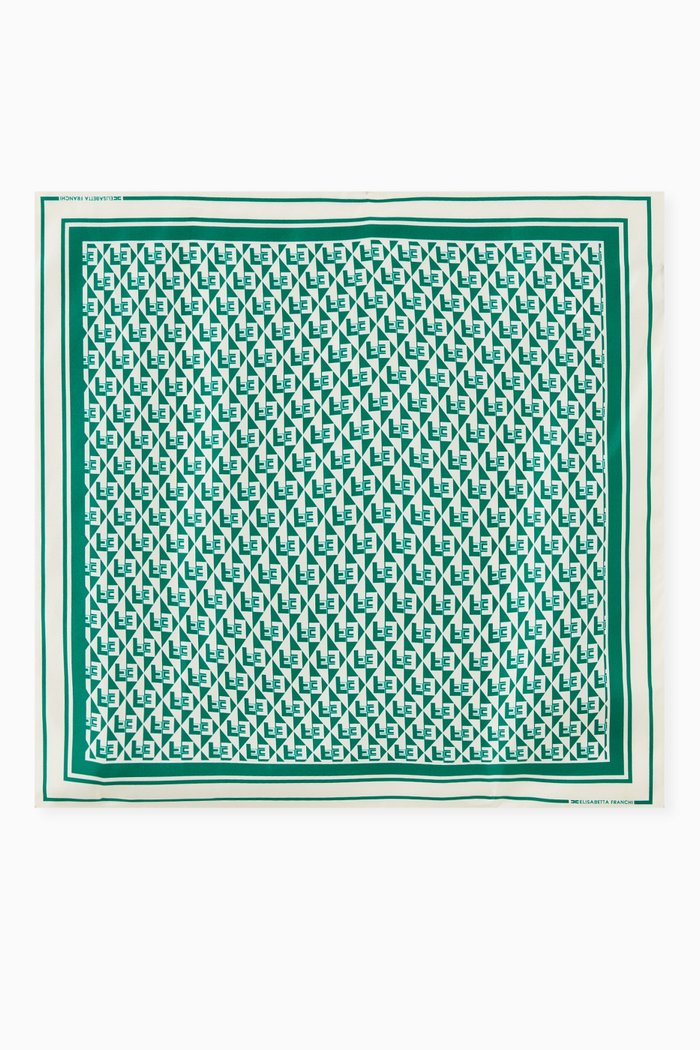 

Diamond Logo Foulard in Silk, Green